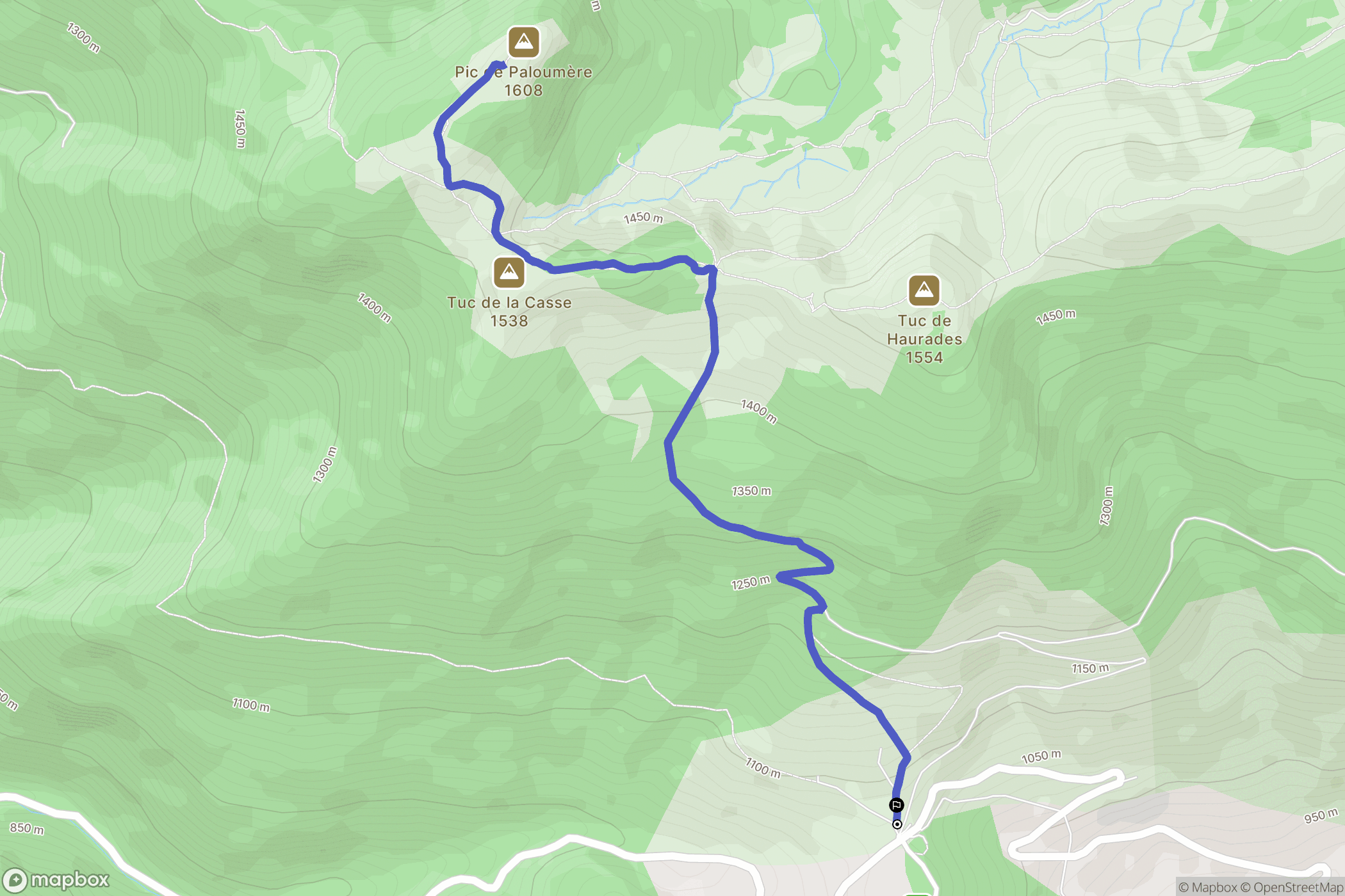Portet-d'Aspet : carte du parcours de randonnée - France