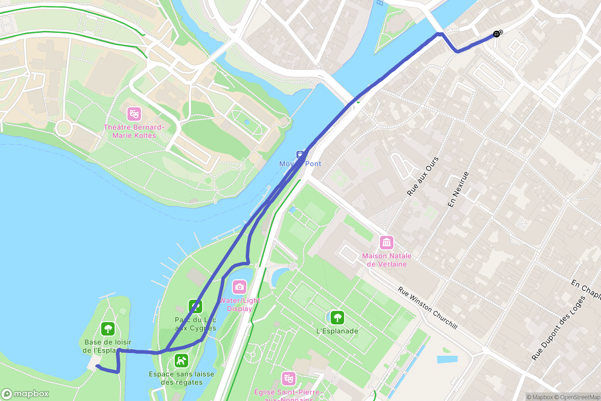 Metz : carte du parcours de randonnée - France
