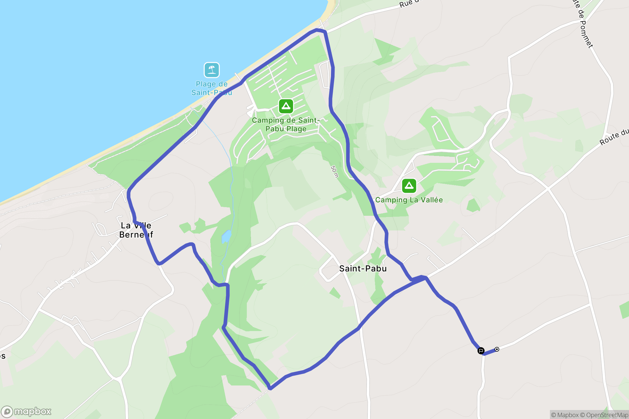 Erquy : carte du parcours de randonnée - France