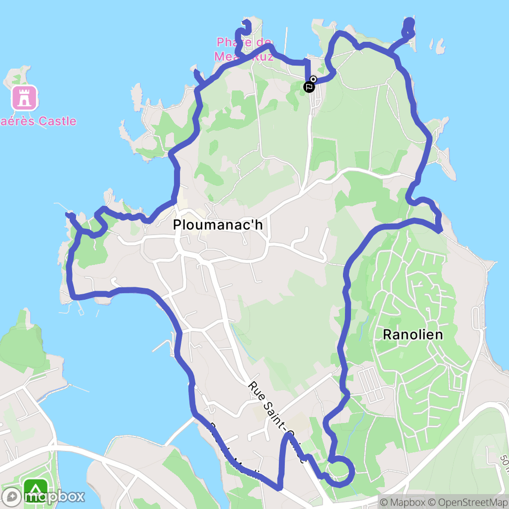 Perros-Guirec : carte du parcours de randonnée - France
