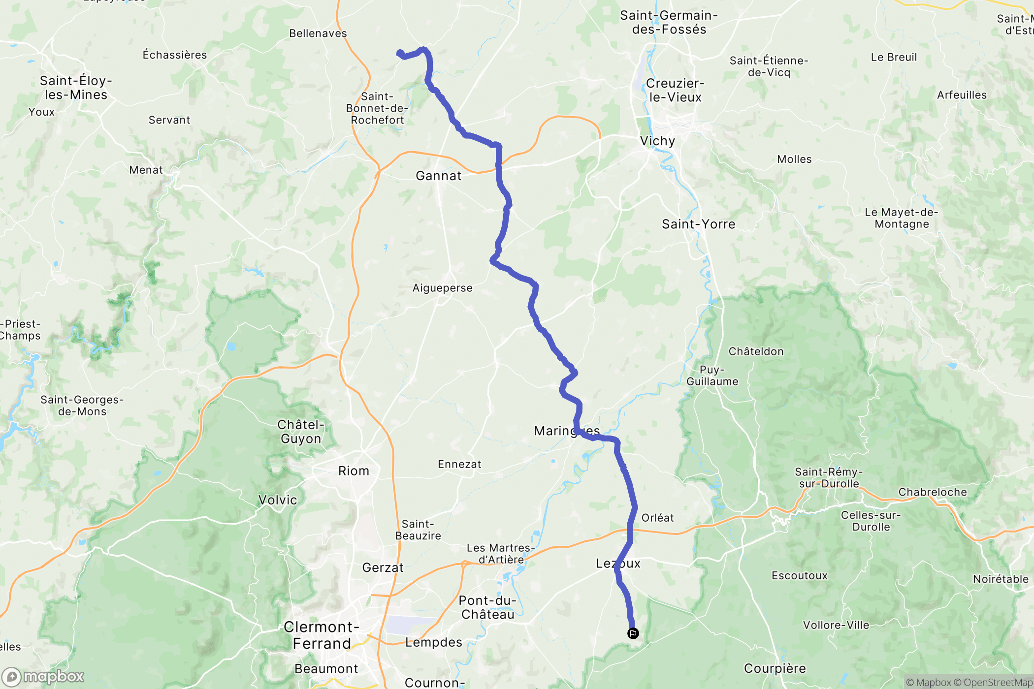 Ravel : carte du parcours de randonnée - France