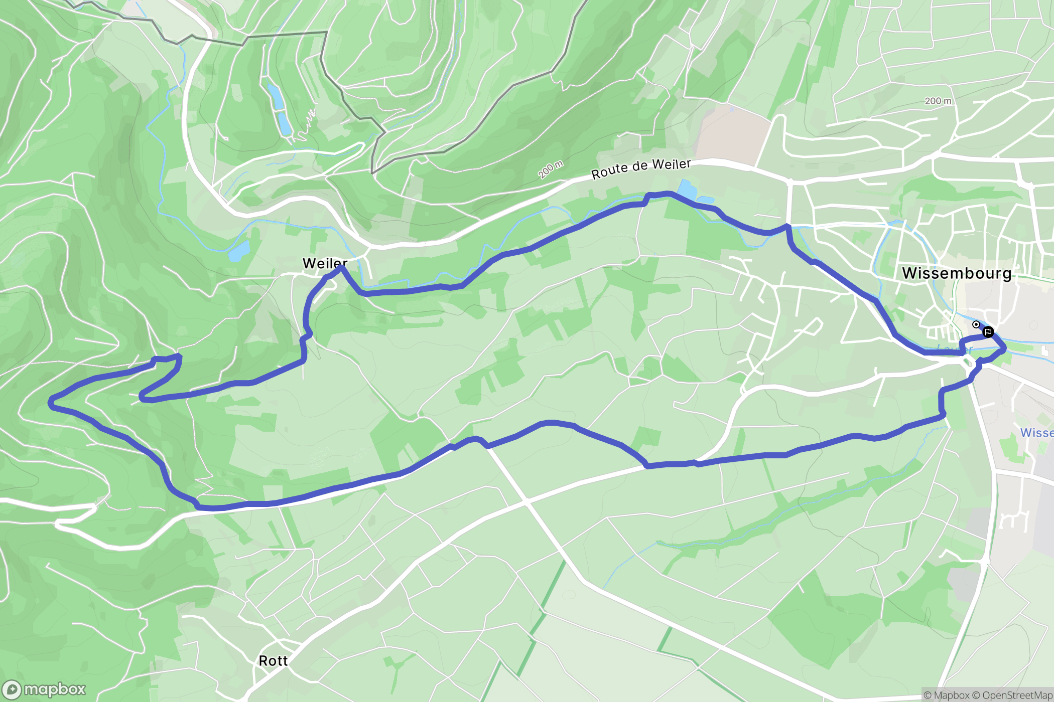 Wissembourg : carte du parcours de randonnée - France