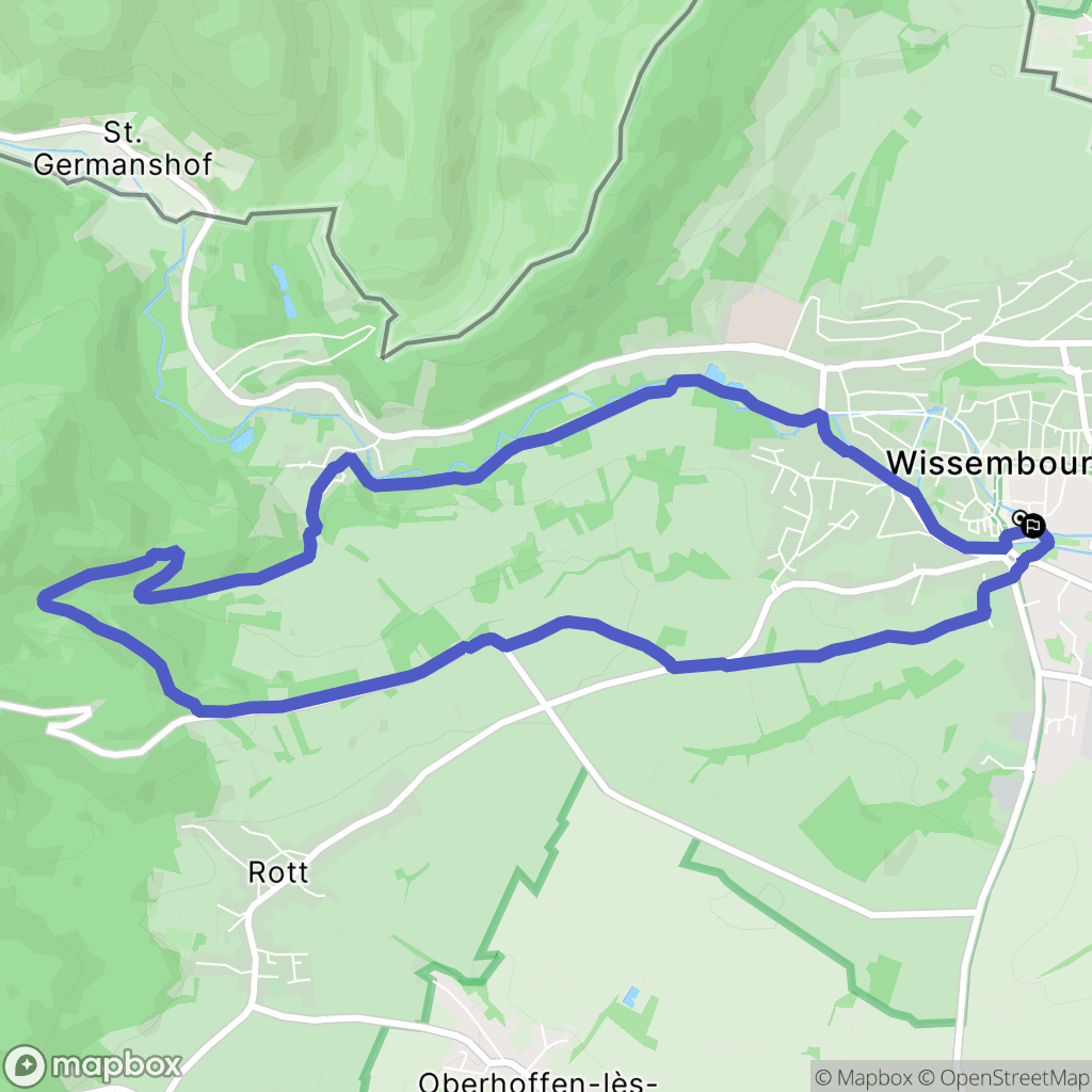 Wissembourg : carte du parcours de randonnée - France