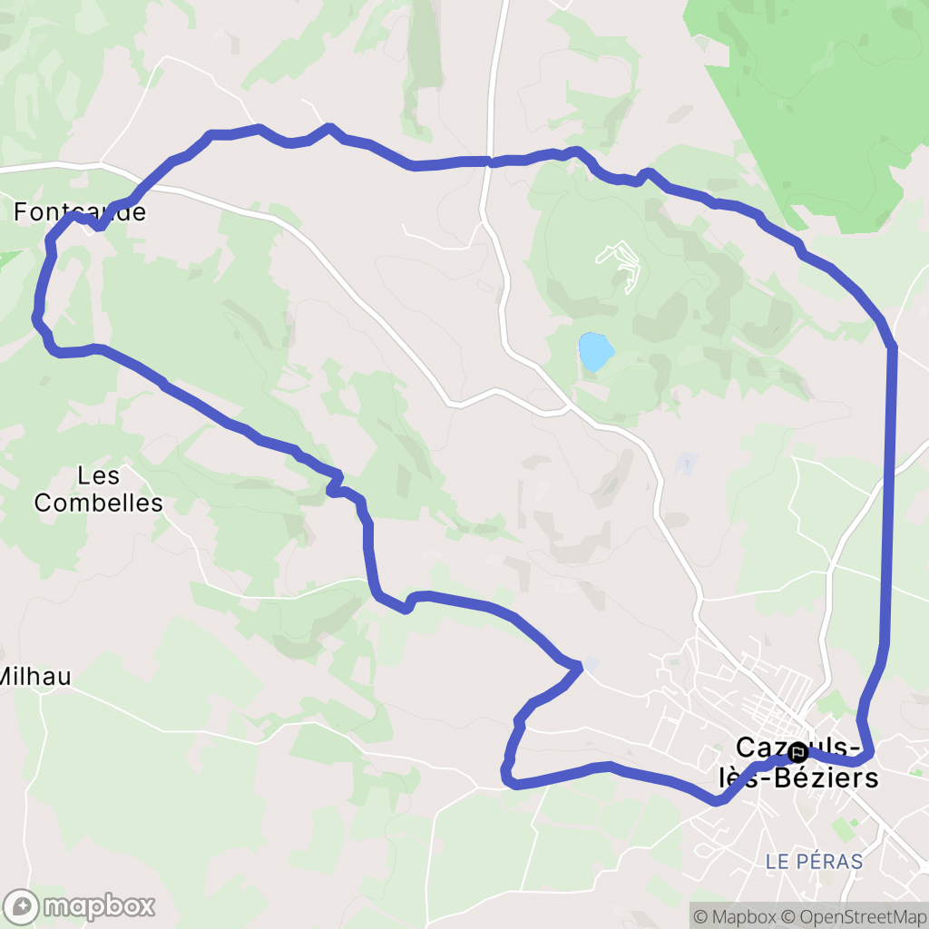 Cazouls les Béziers : carte du parcours de randonnée - France