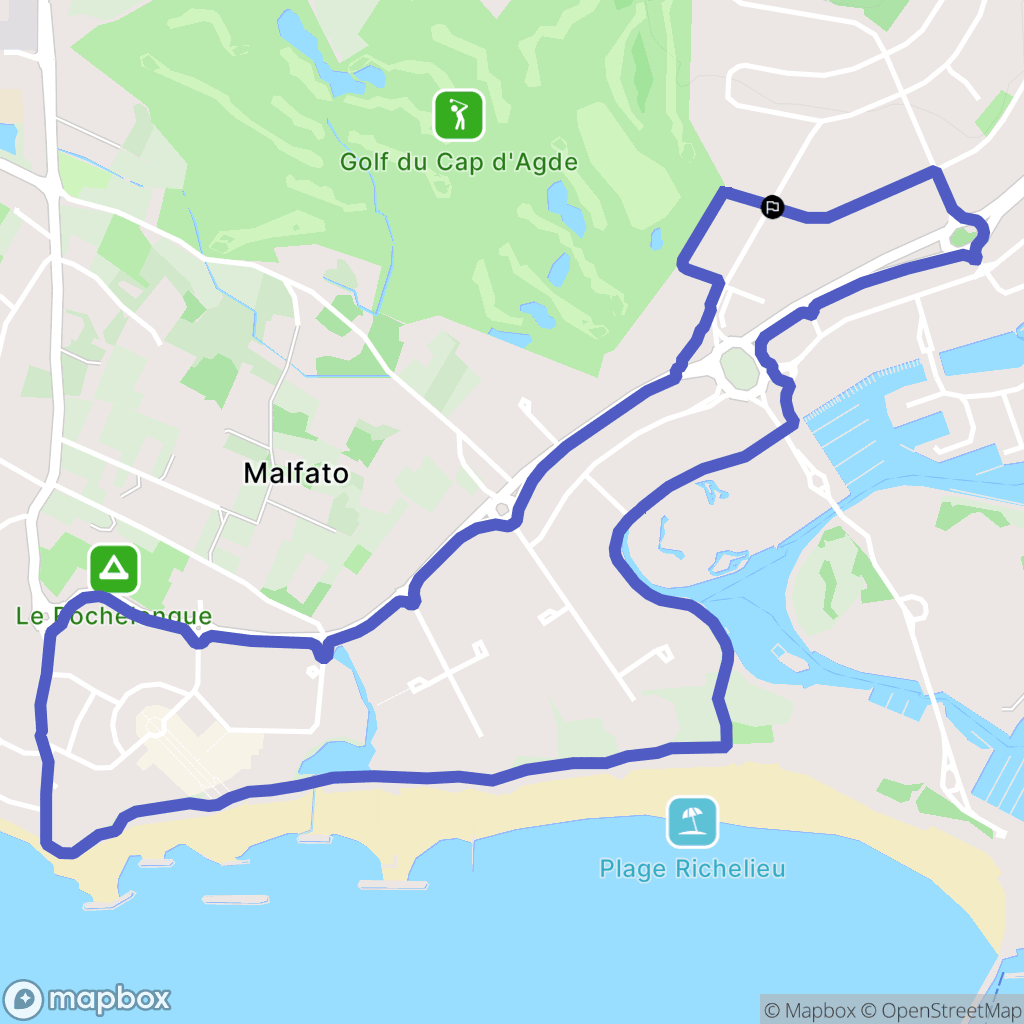 Cap d'Agde : carte du parcours de randonnée - France