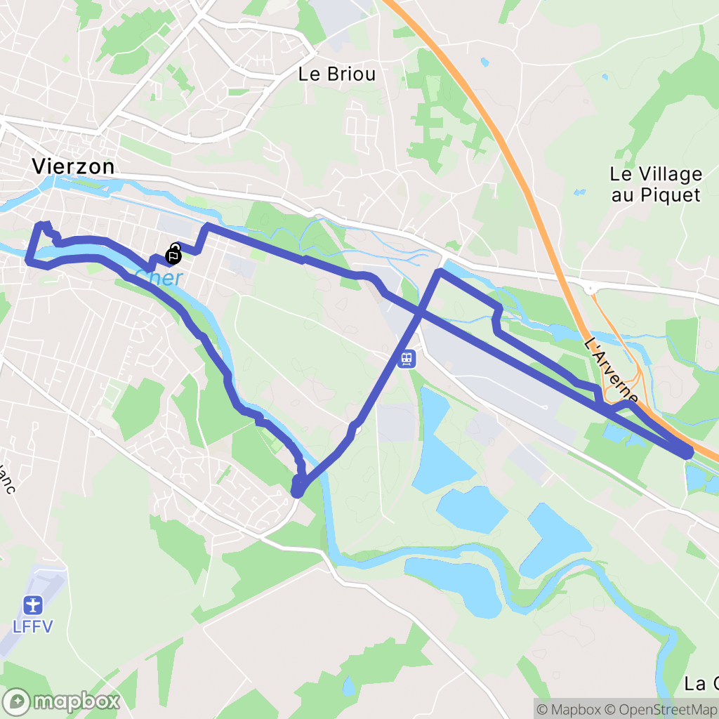 Vierzon : carte du parcours de randonnée - France