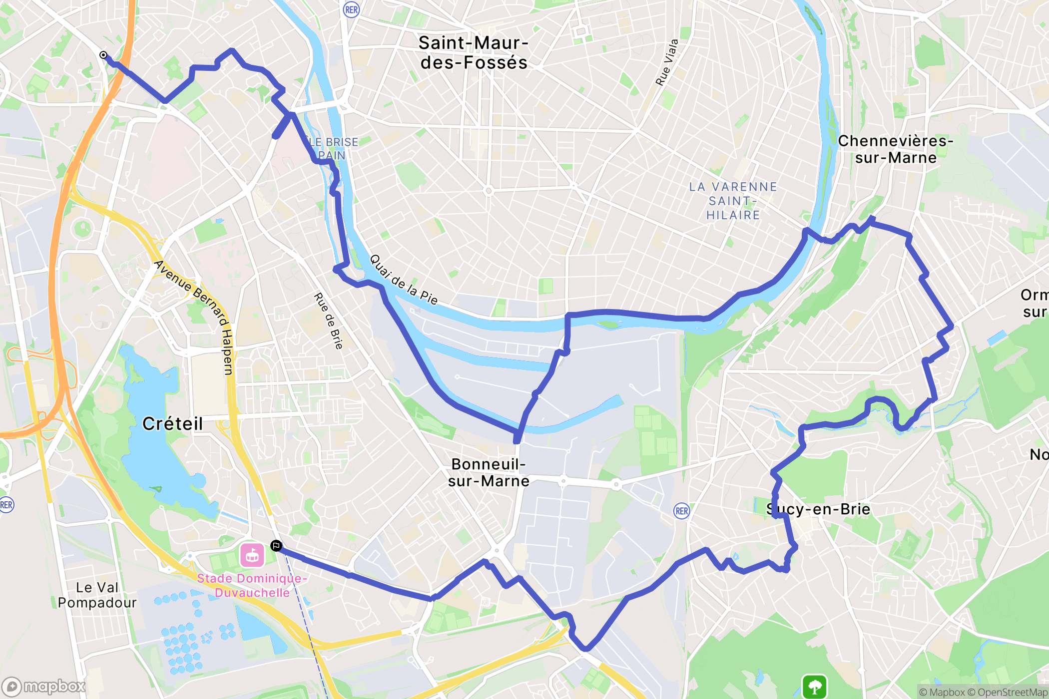 Maisons-Alfort : carte du parcours de randonnée - France