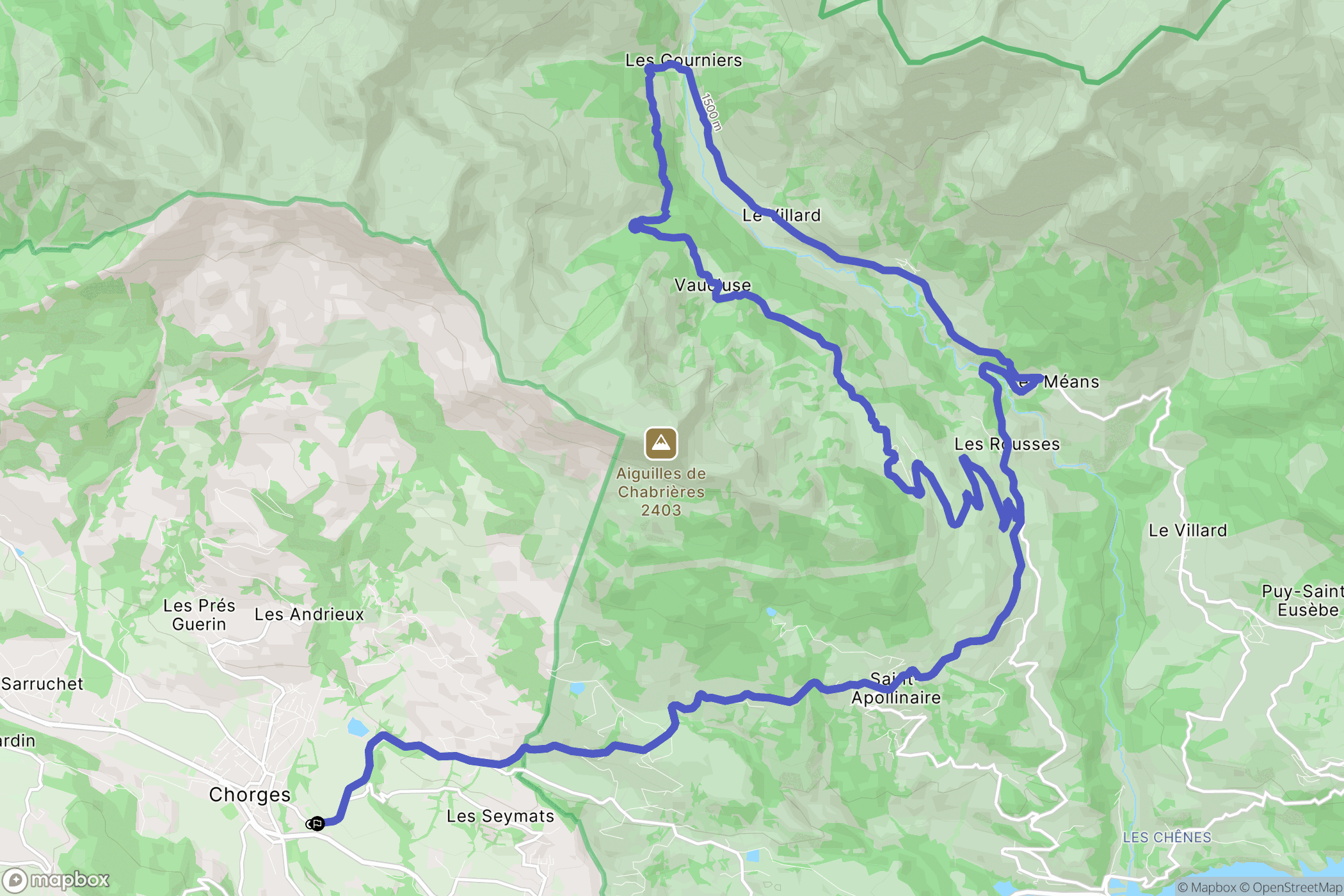 Chorges : carte du parcours de randonnée - France