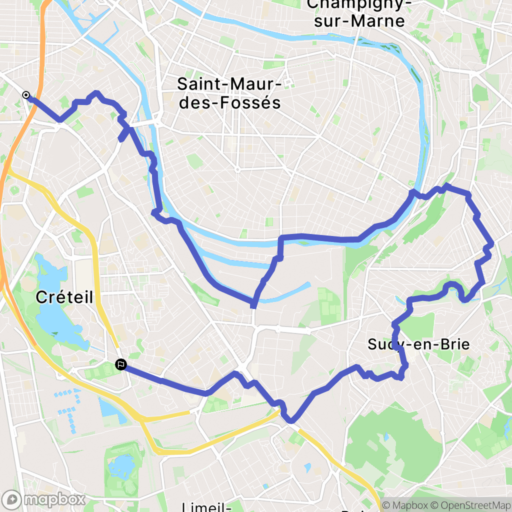 Maisons-Alfort : carte du parcours de randonnée - France