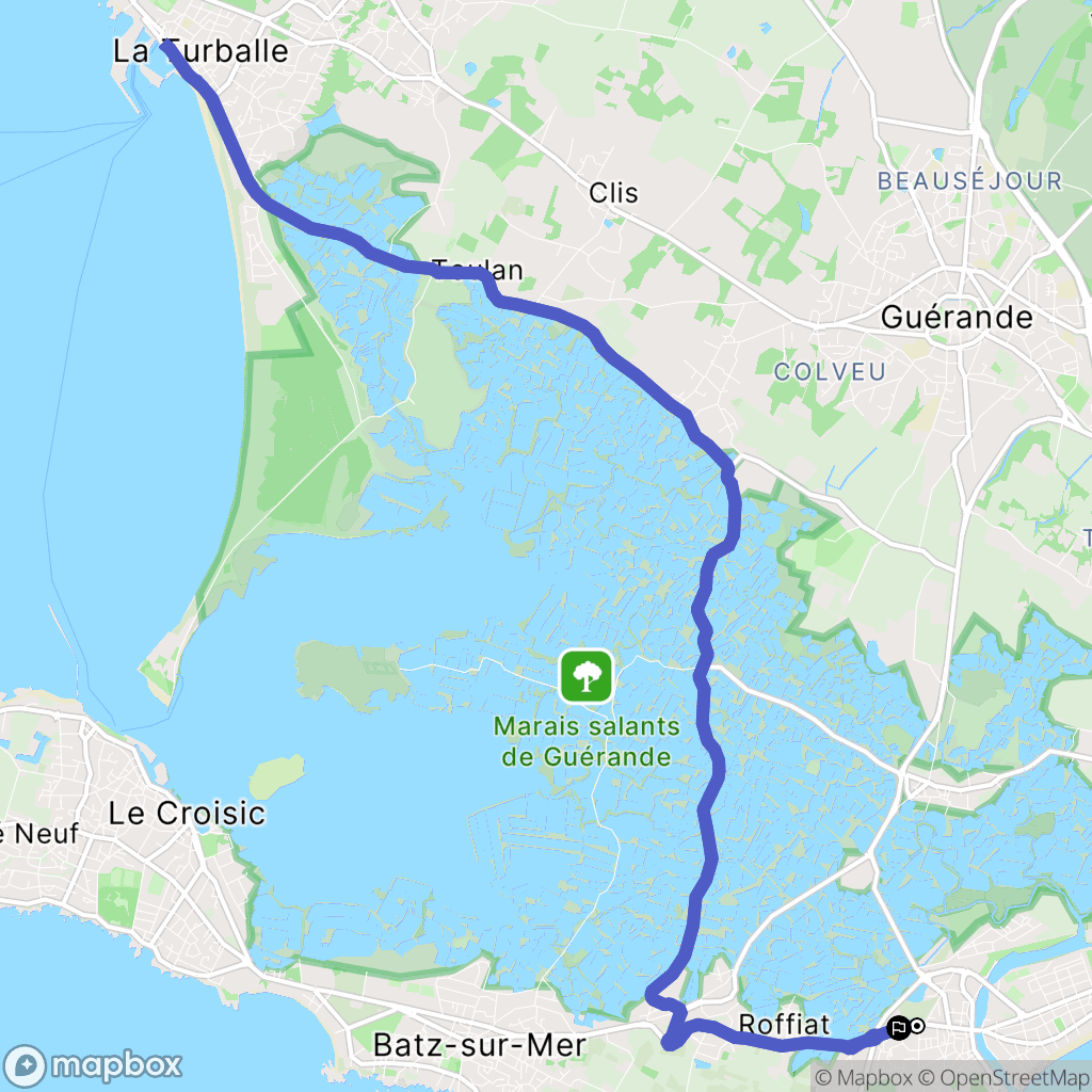 Le Pouliguen : carte du parcours de randonnée - France