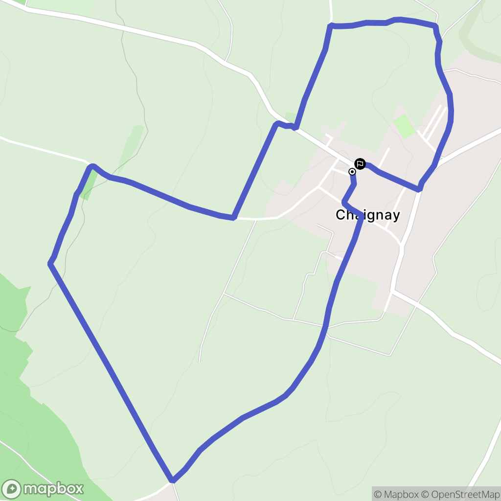 Chaignay : carte du parcours de randonnée - France