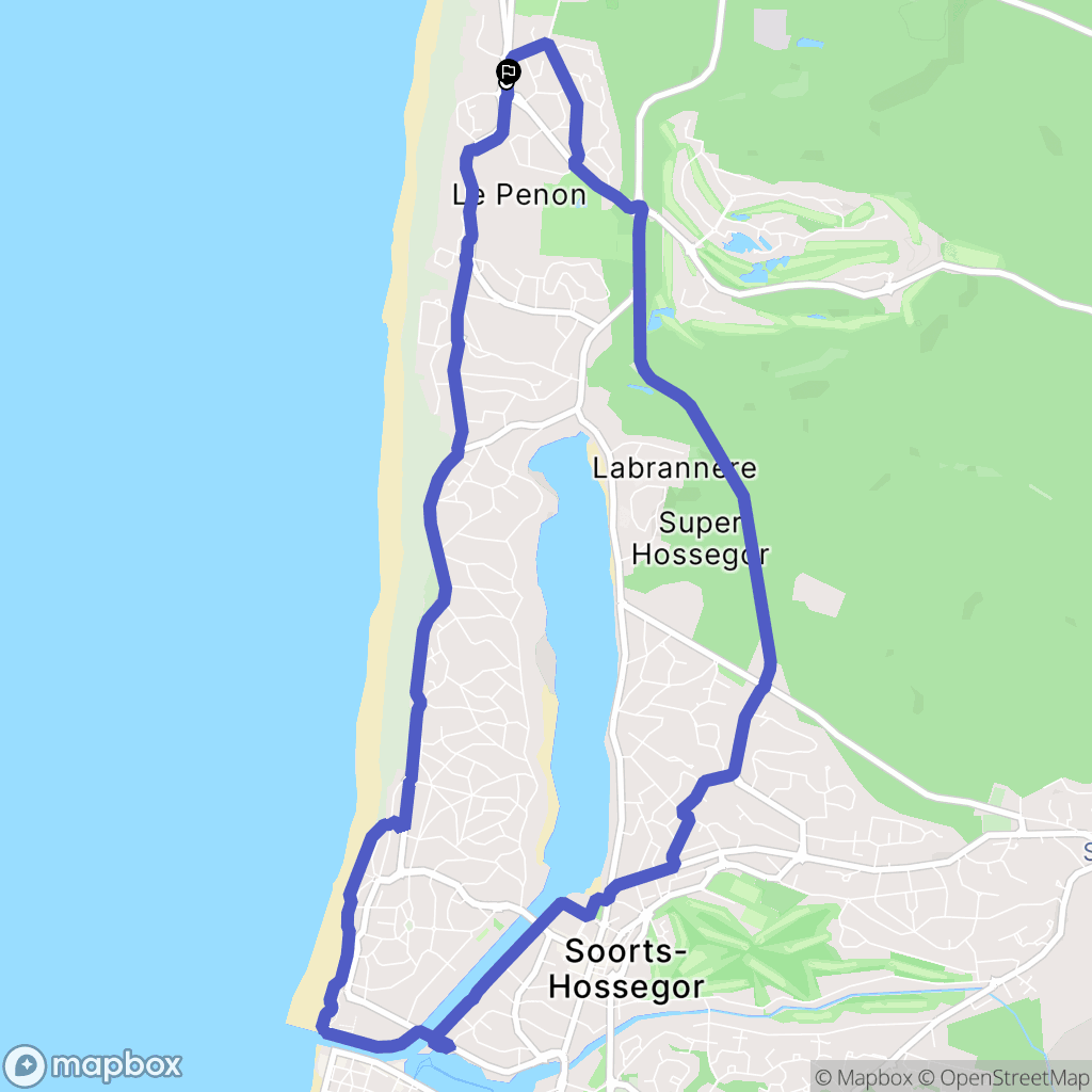 Seignosse : carte du parcours de randonnée - France