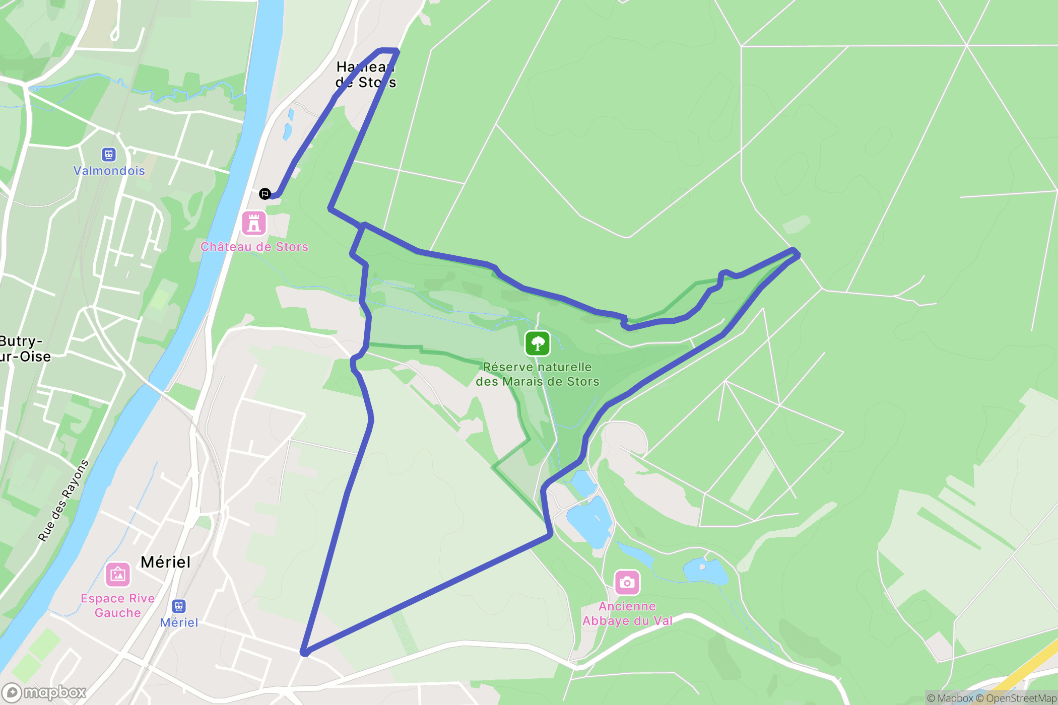 L'Isle-Adam : carte du parcours de randonnée - France