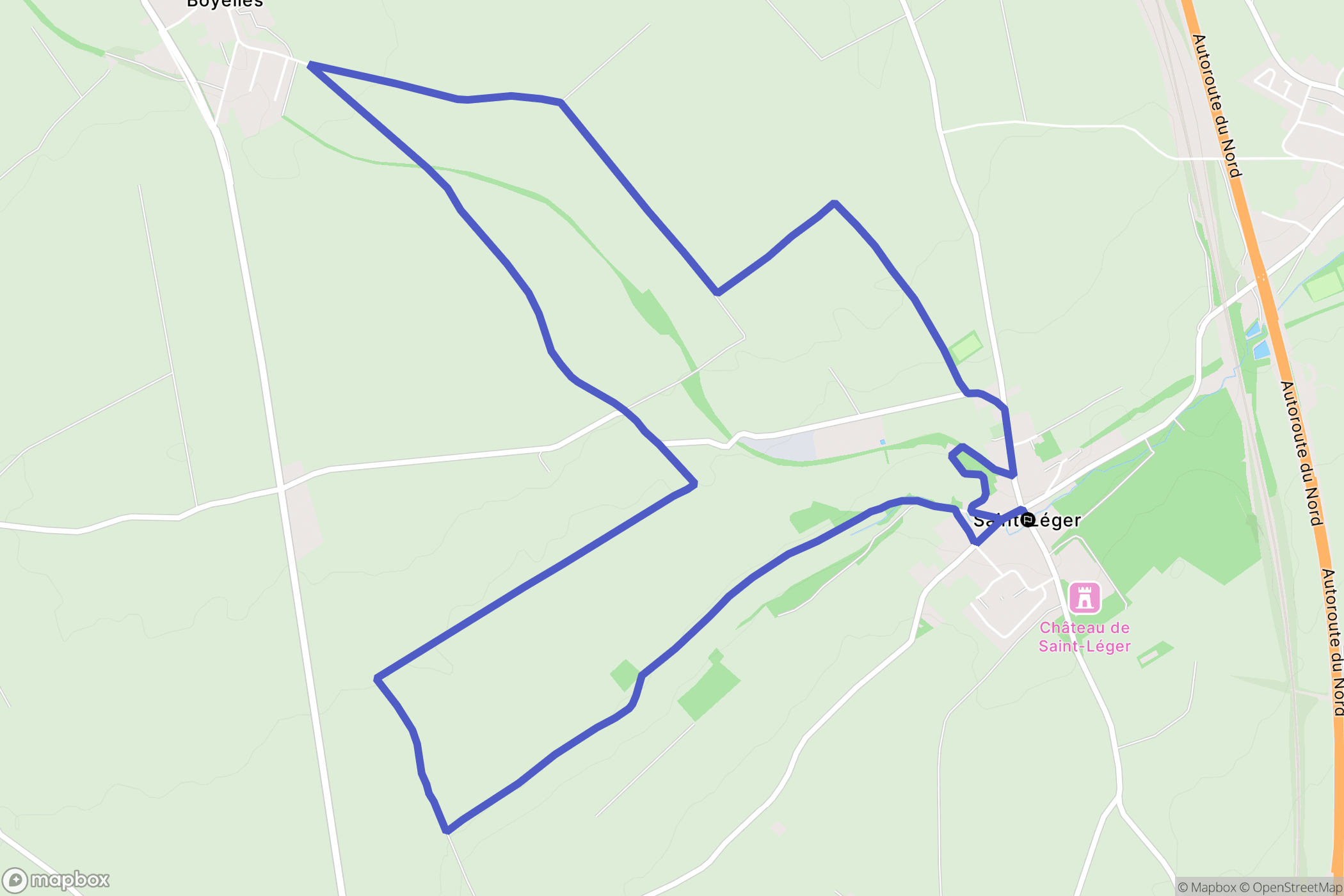 Saint-Léger : carte du parcours de randonnée - France