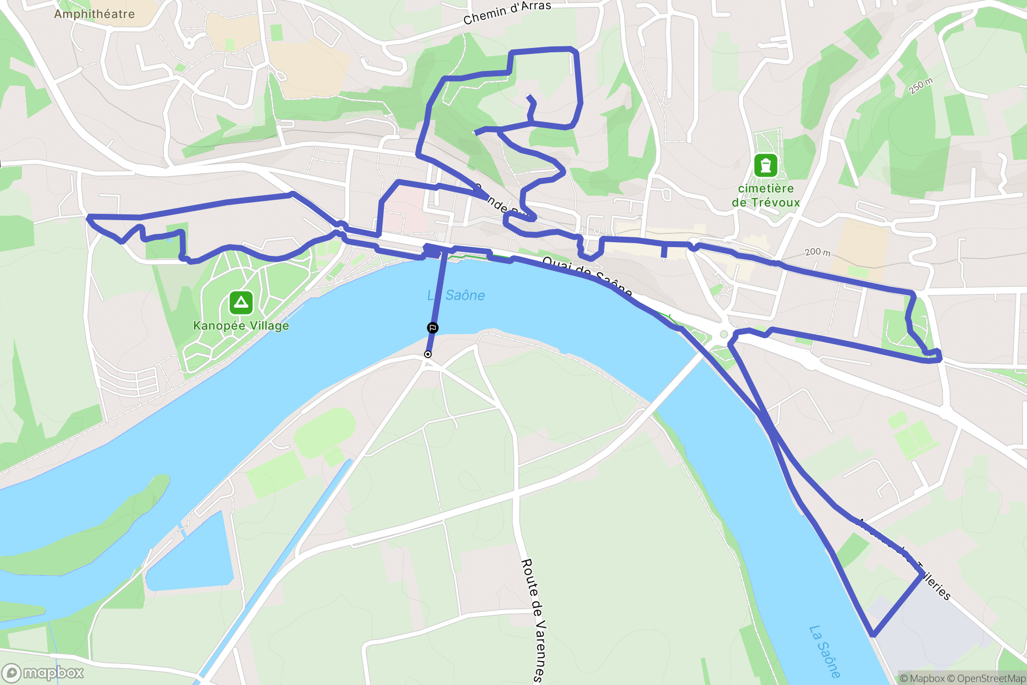 Quincieux : carte du parcours de randonnée - France