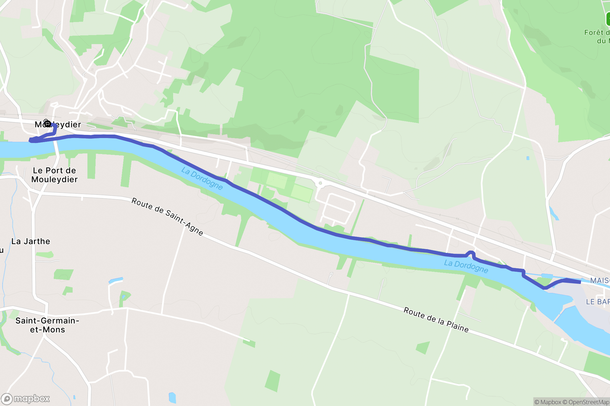Mouleydier : carte du parcours de randonnée - France