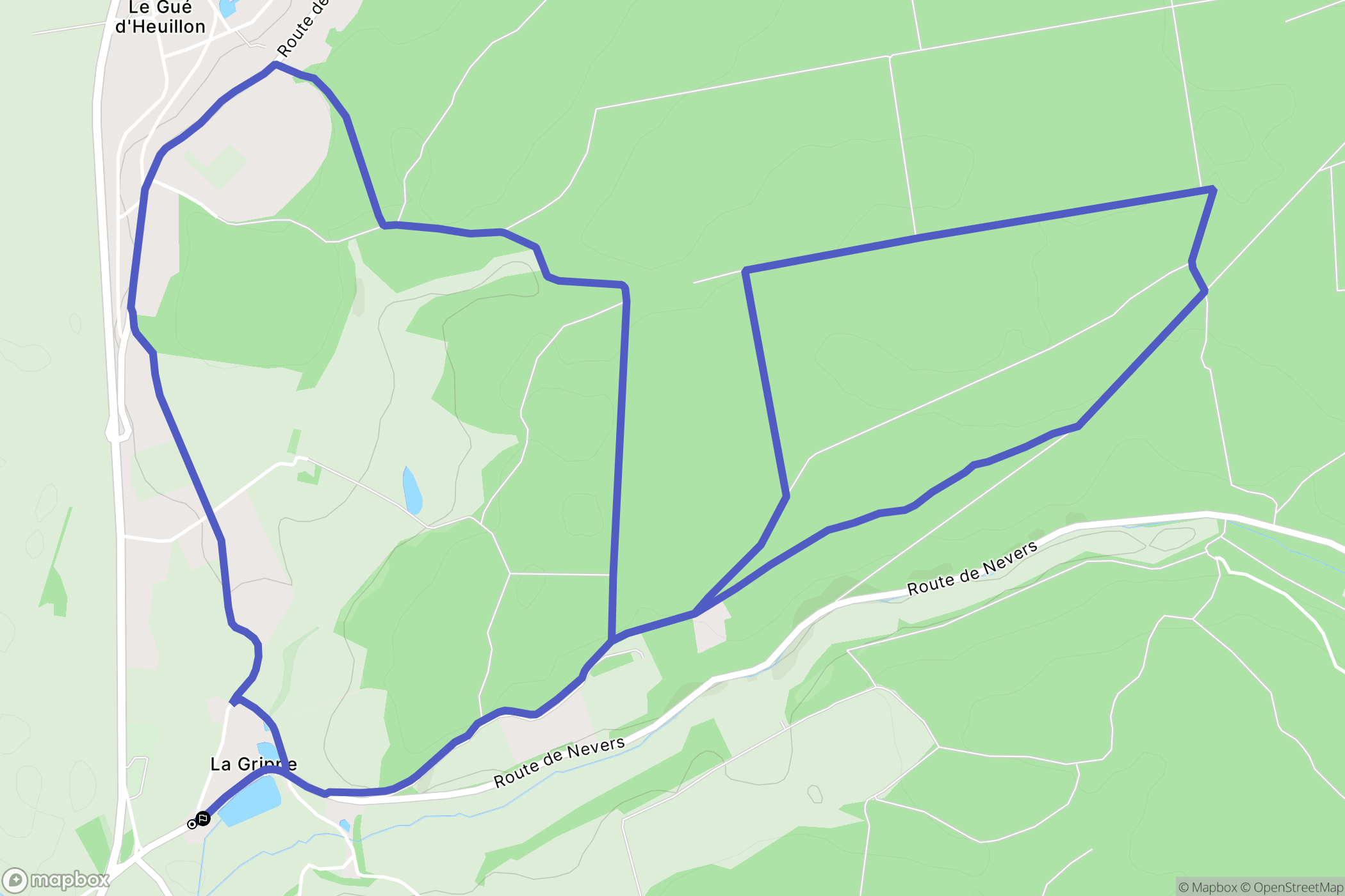 Saint-Martin-d'Heuille : carte du parcours de randonnée - France