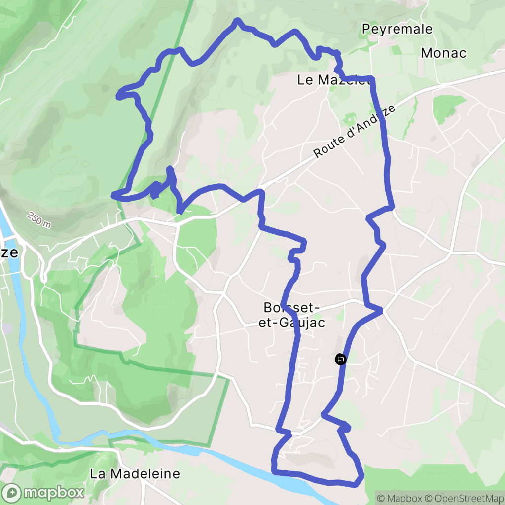 Boisset-et-Gaujac : carte du parcours de randonnée - France