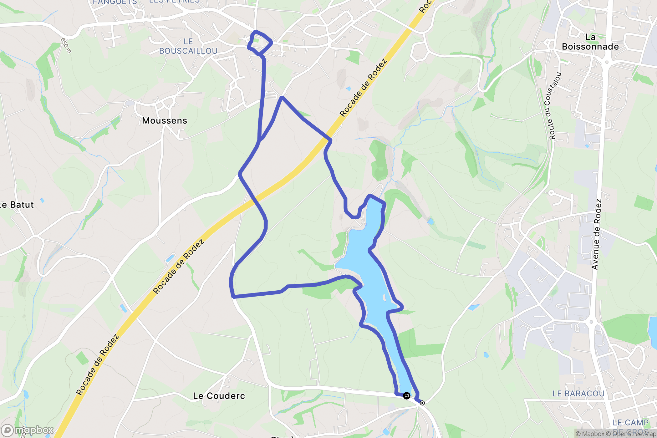 Luc-la-Primaube : carte du parcours de randonnée - France