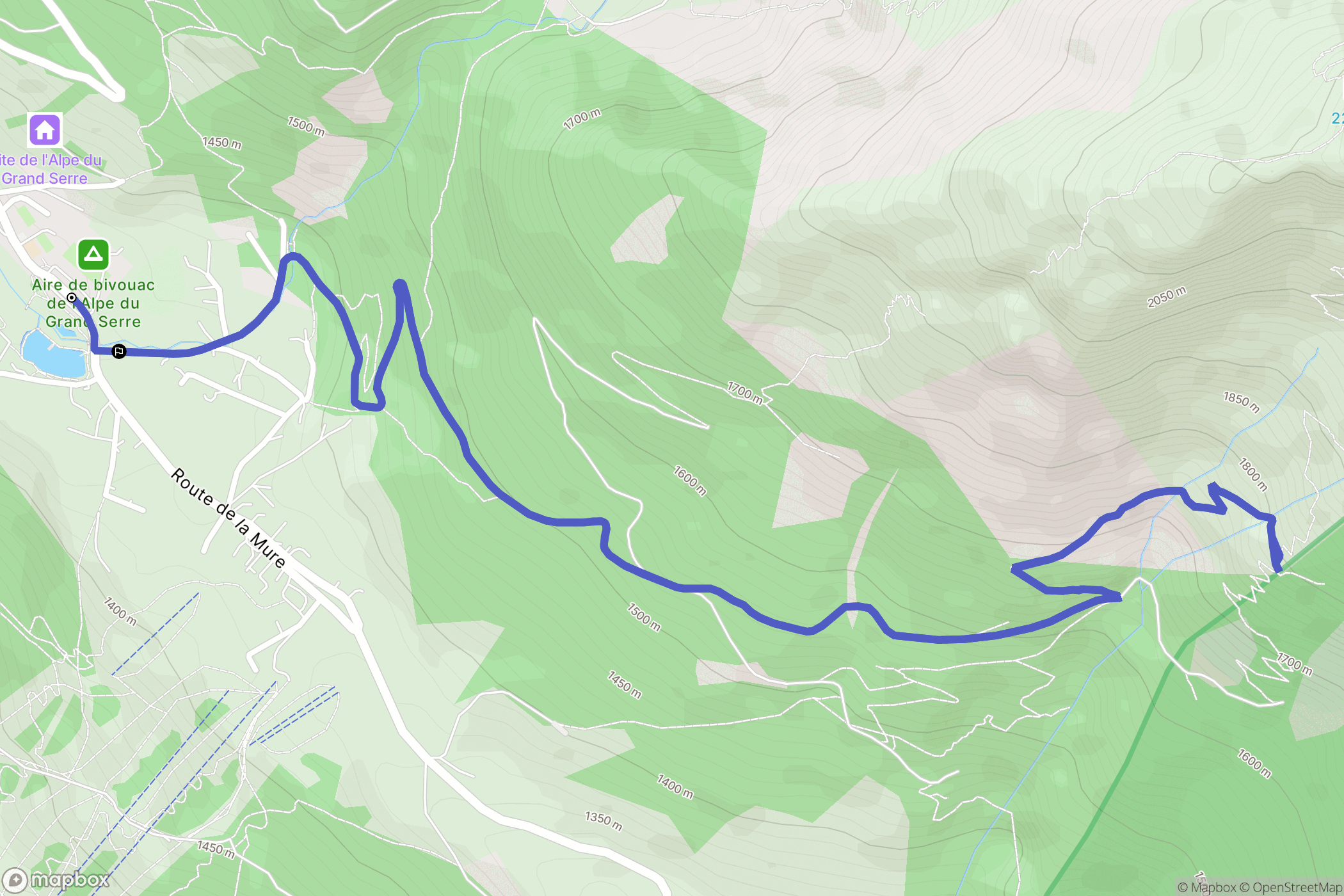 La Morte : carte du parcours de randonnée - France