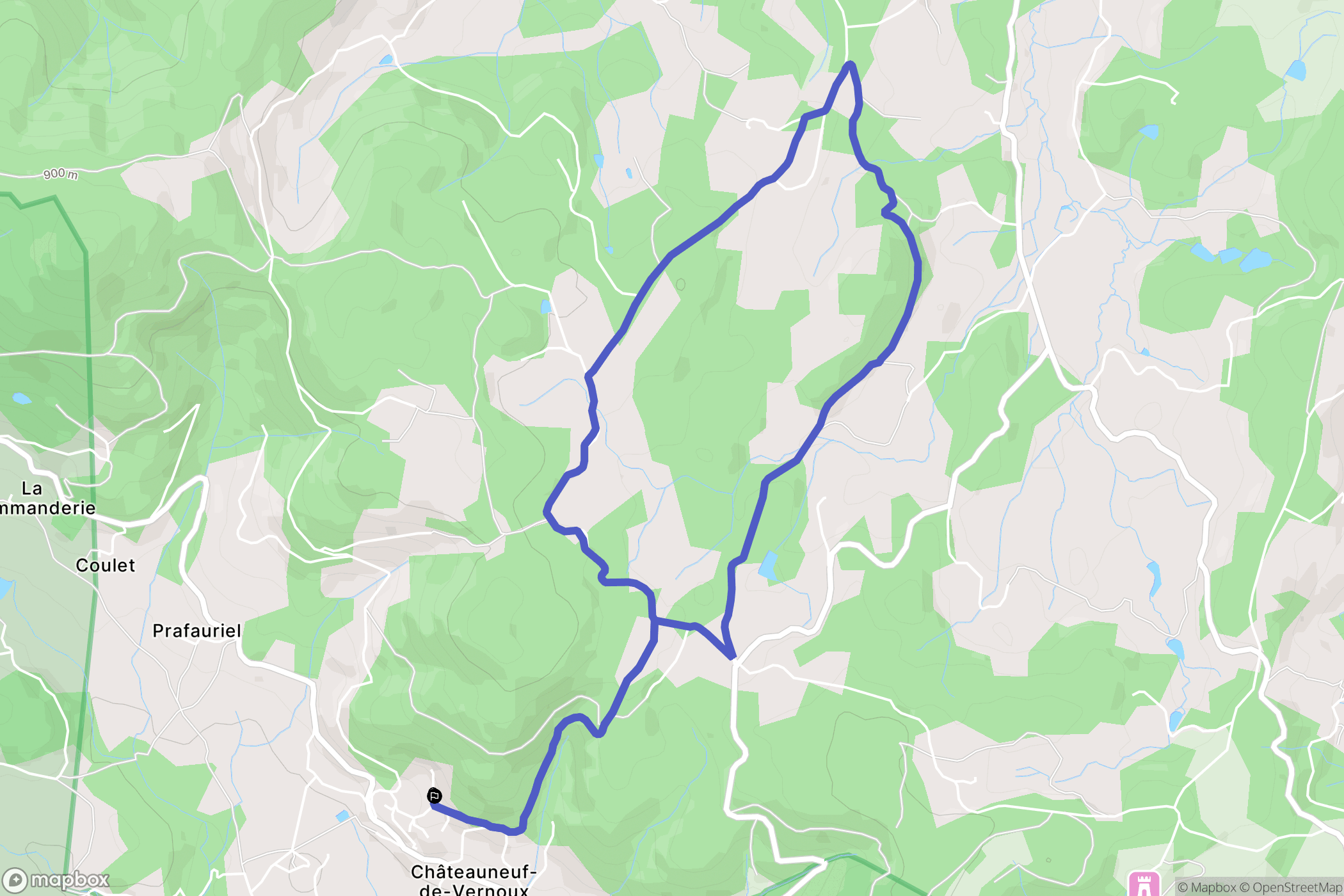 Châteauneuf-de-Vernoux : carte du parcours de randonnée - France