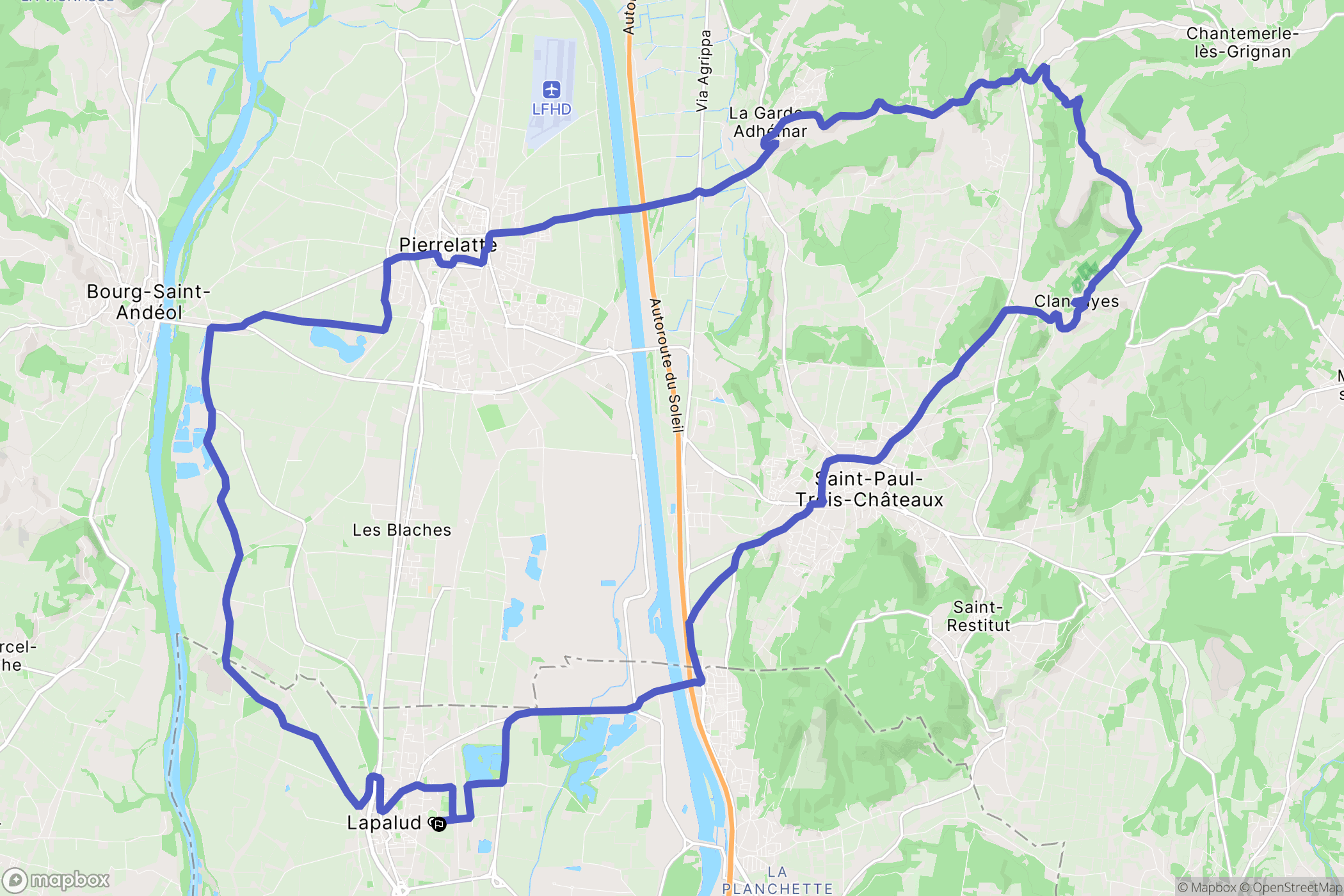 Lapalud : carte du parcours de randonnée - France