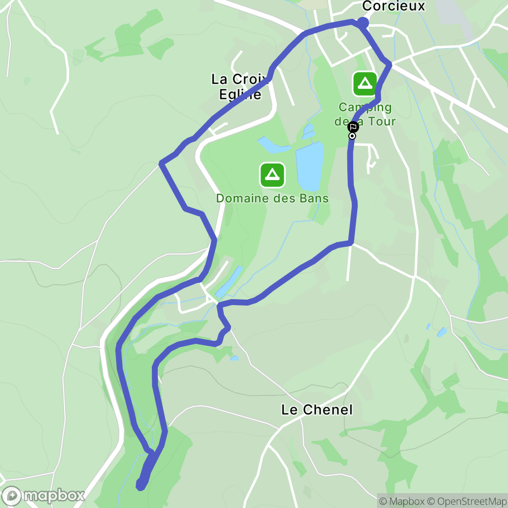 Corcieux : carte du parcours de randonnée - France