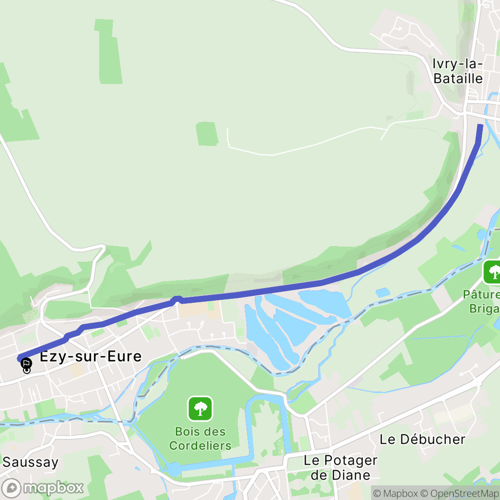 Ézy-sur-Eure : carte du parcours de randonnée - France