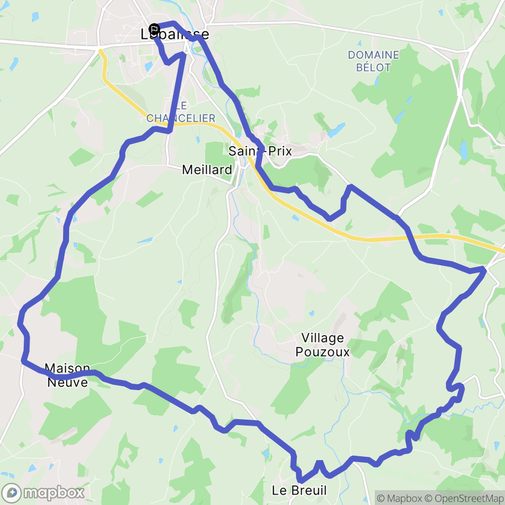 Lapalisse : carte du parcours de randonnée - France