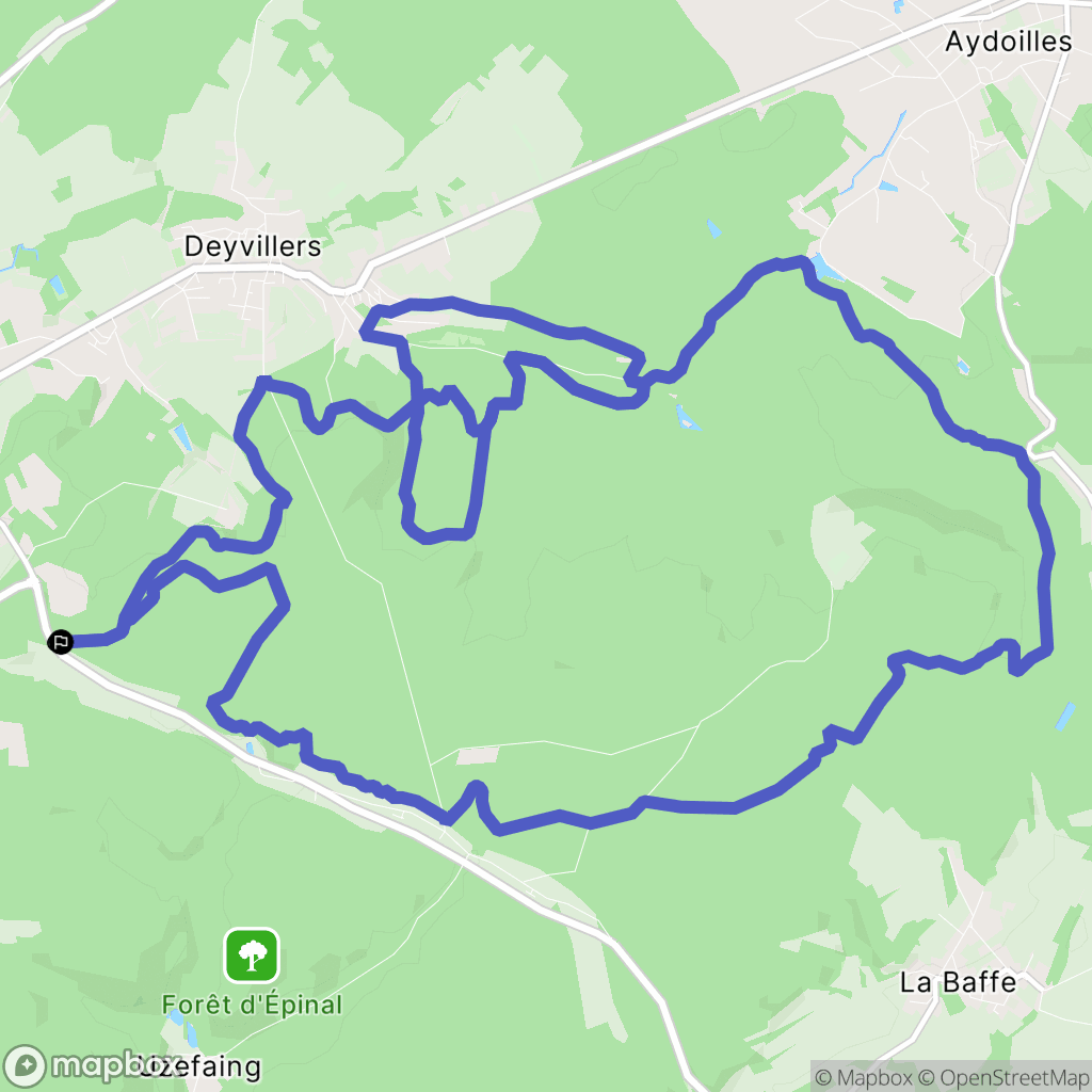 Épinal : carte du parcours de randonnée - France