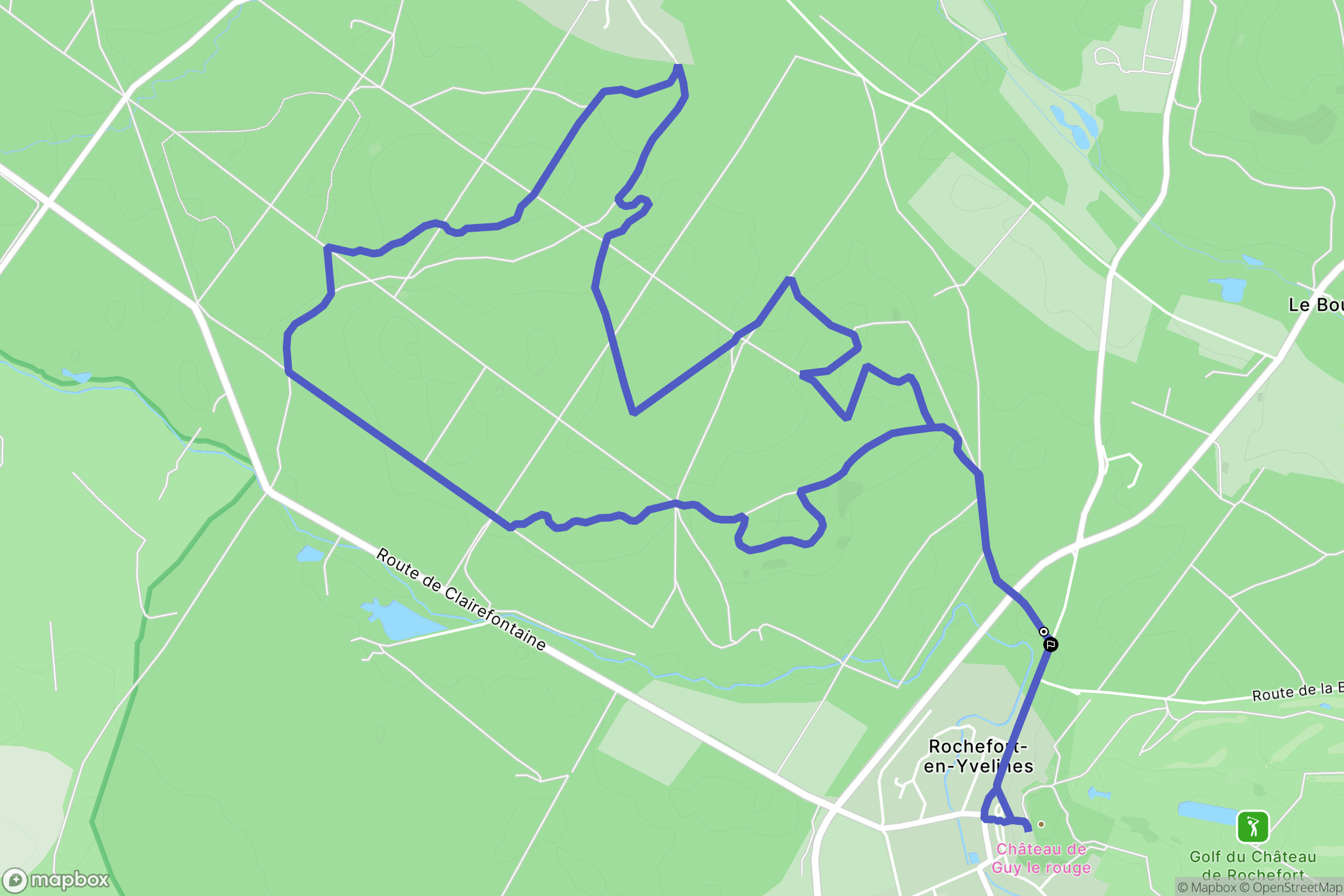 Rochefort-en-Yvelines : carte du parcours de randonnée - France