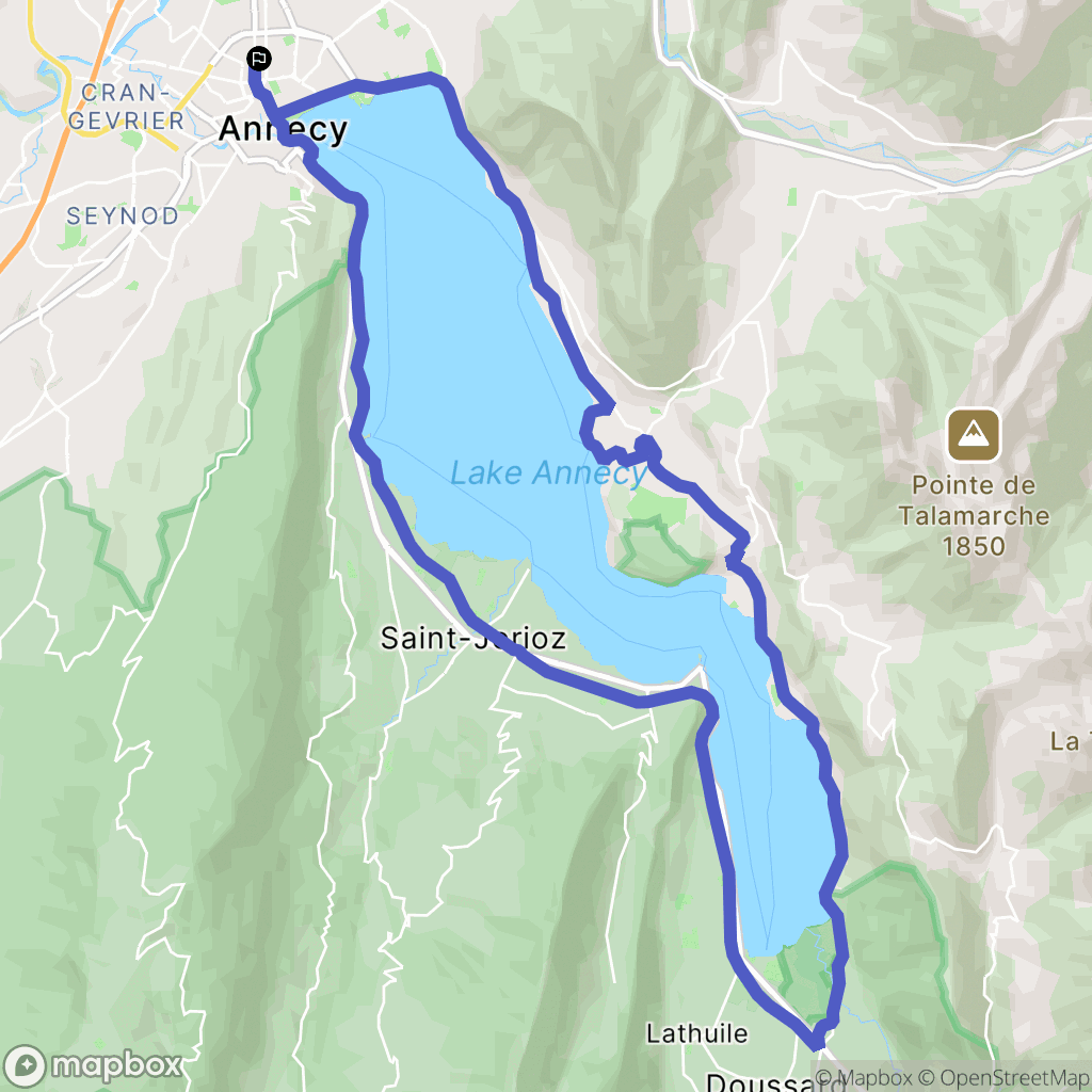 Annecy : carte du parcours de randonnée - France