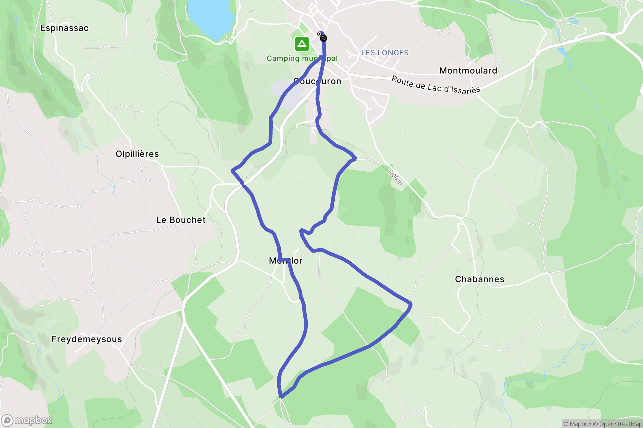 Coucouron : carte du parcours de randonnée - France