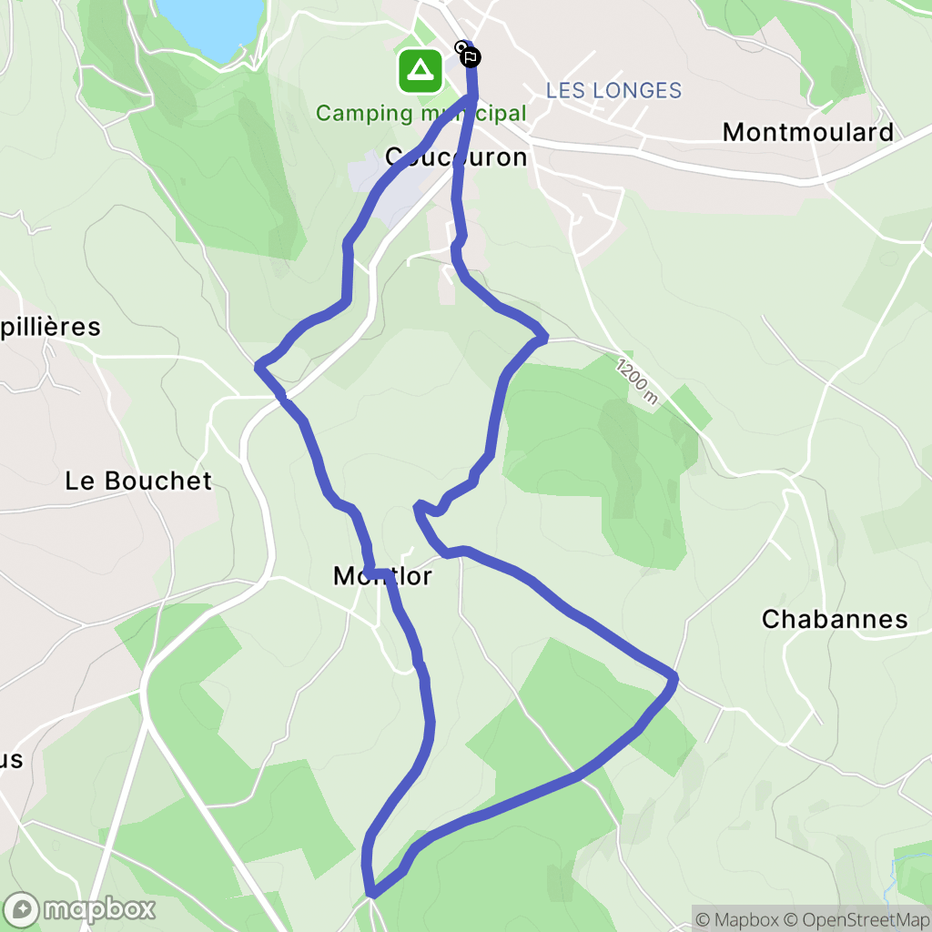 Coucouron : carte du parcours de randonnée - France