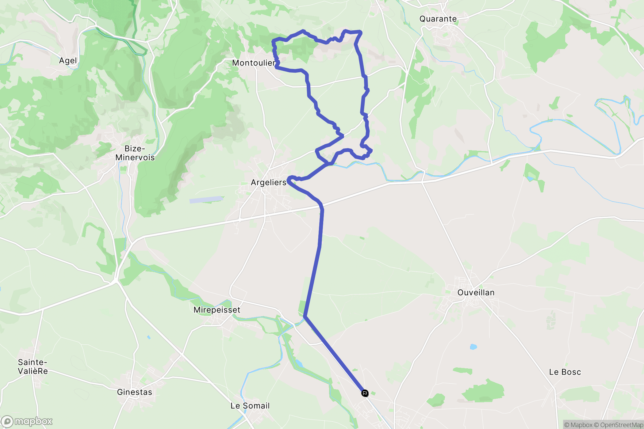 Sallèles-d'Aude : carte du parcours de randonnée - France