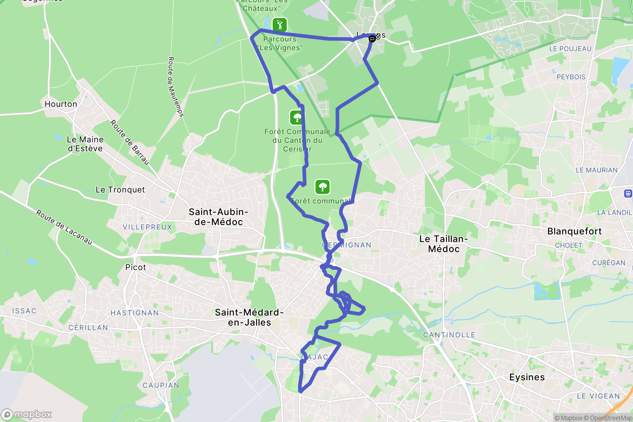 Le Pian-Médoc : carte du parcours de randonnée - France