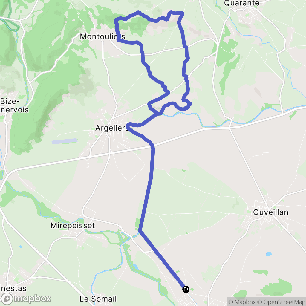 Sallèles-d'Aude : carte du parcours de randonnée - France