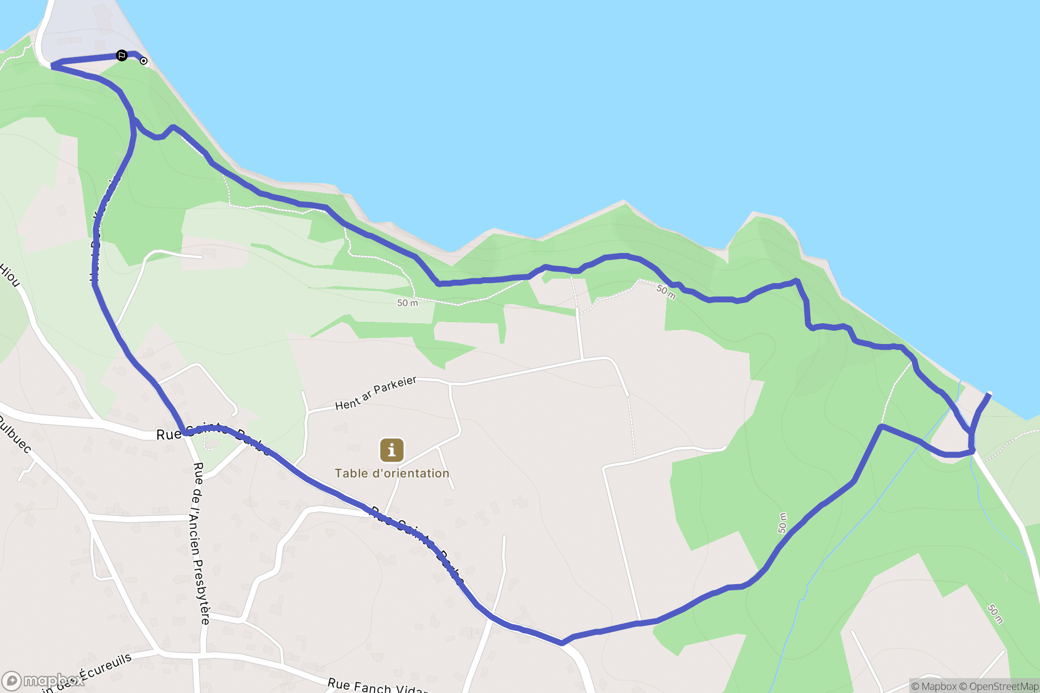 Paimpol : carte du parcours de randonnée - France