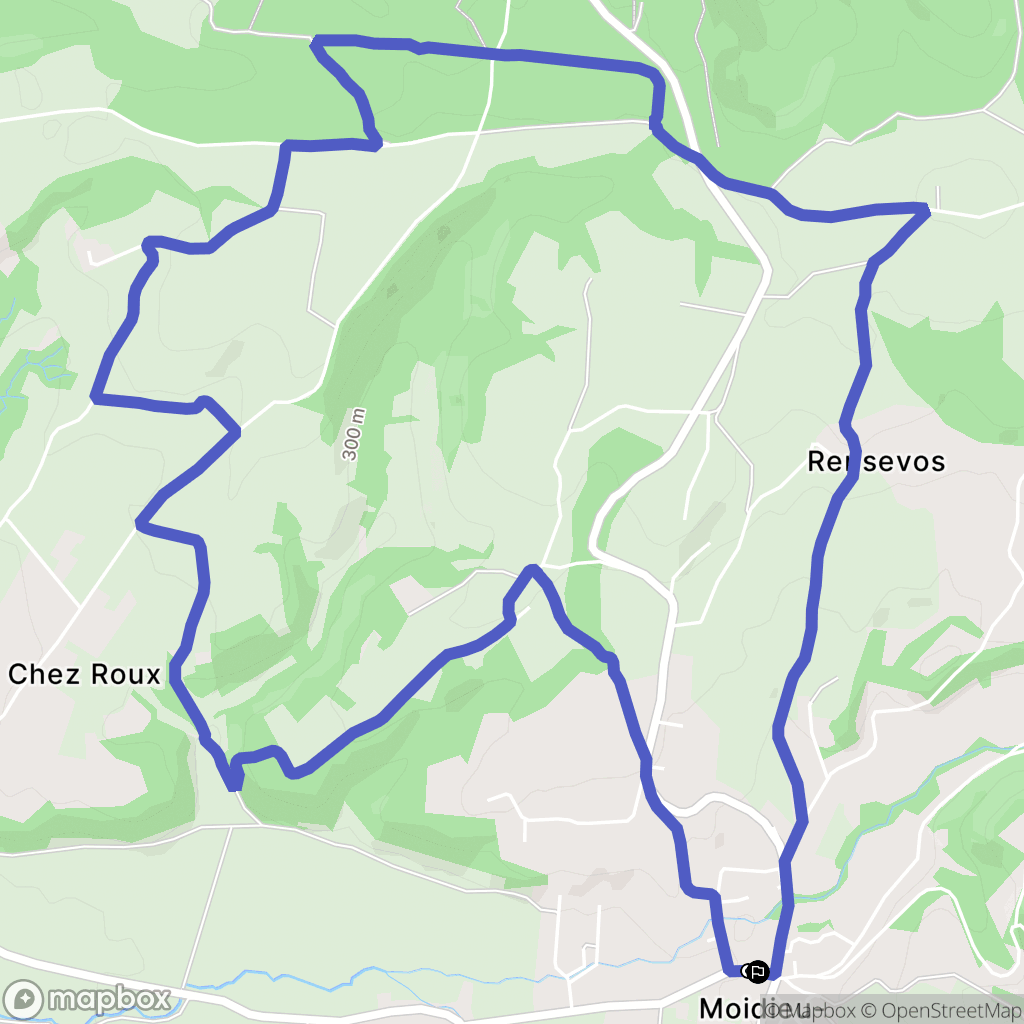 Moidieu-Détourbe : carte du parcours de randonnée - France