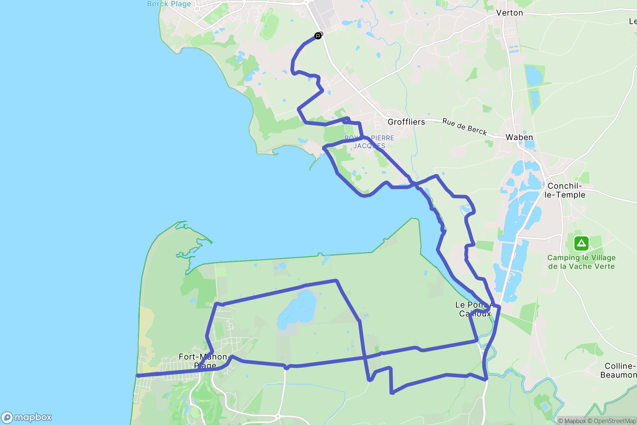 Berck : carte du parcours de randonnée - France