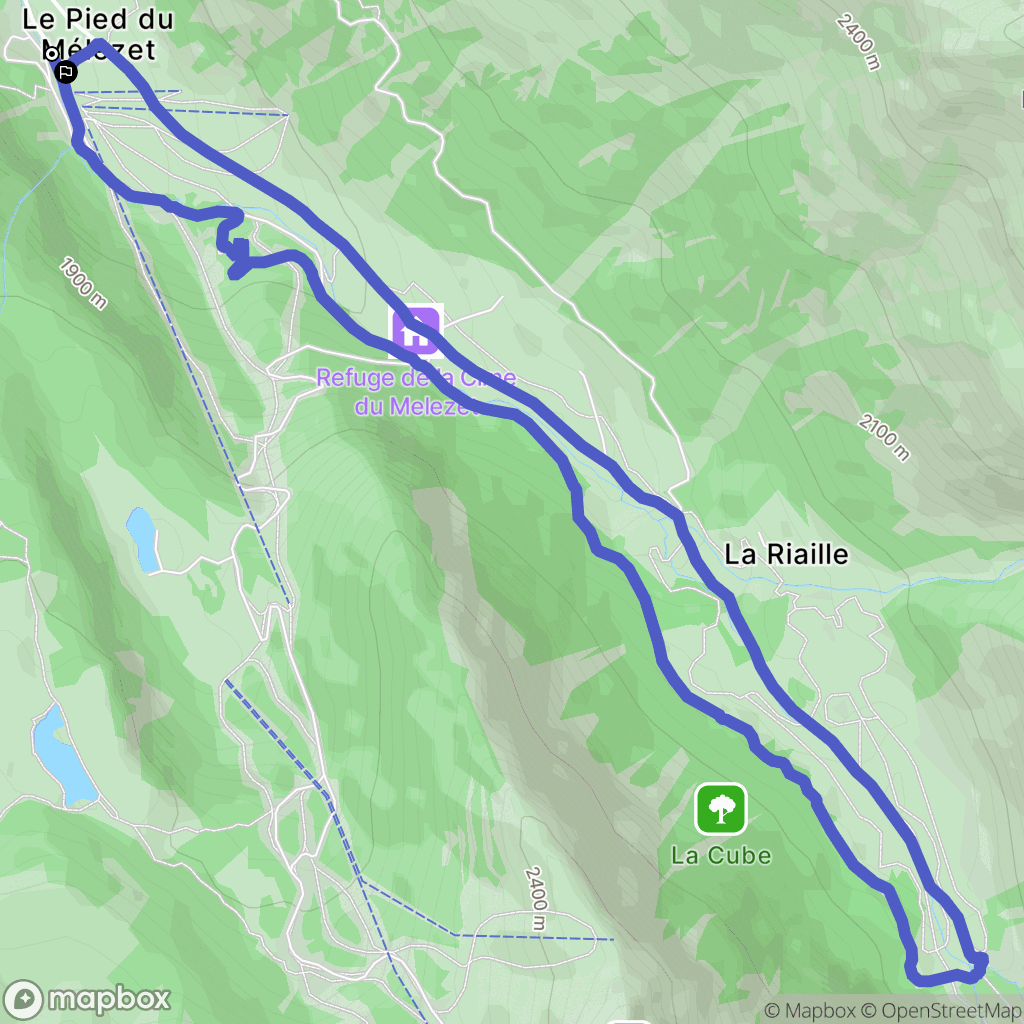 Ceillac : carte du parcours de randonnée - France