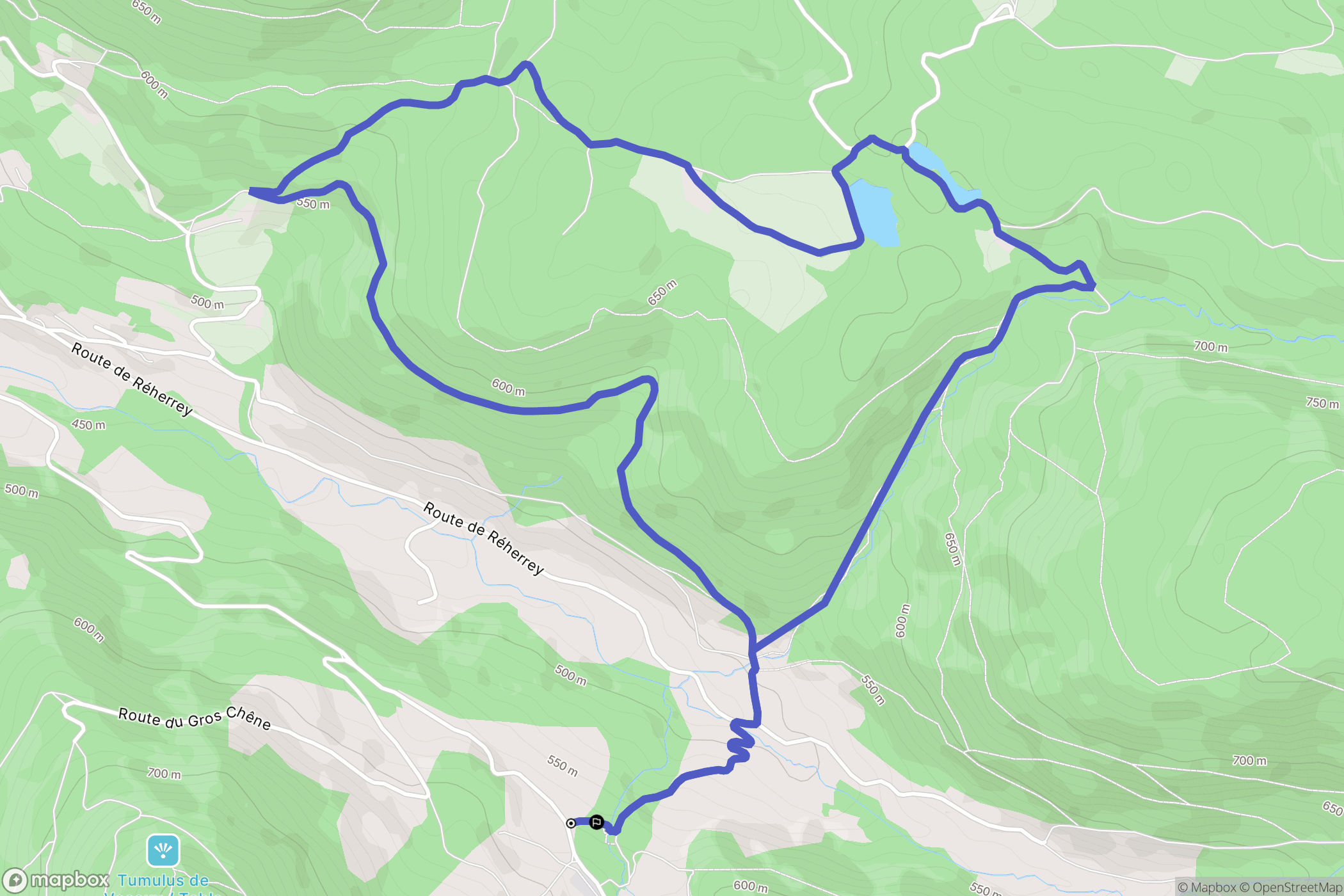 Vecoux : carte du parcours de randonnée - France