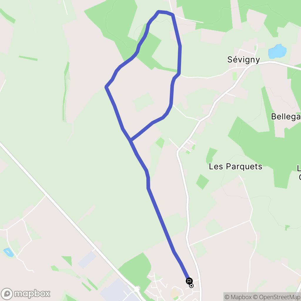 Argentan : carte du parcours de randonnée - France