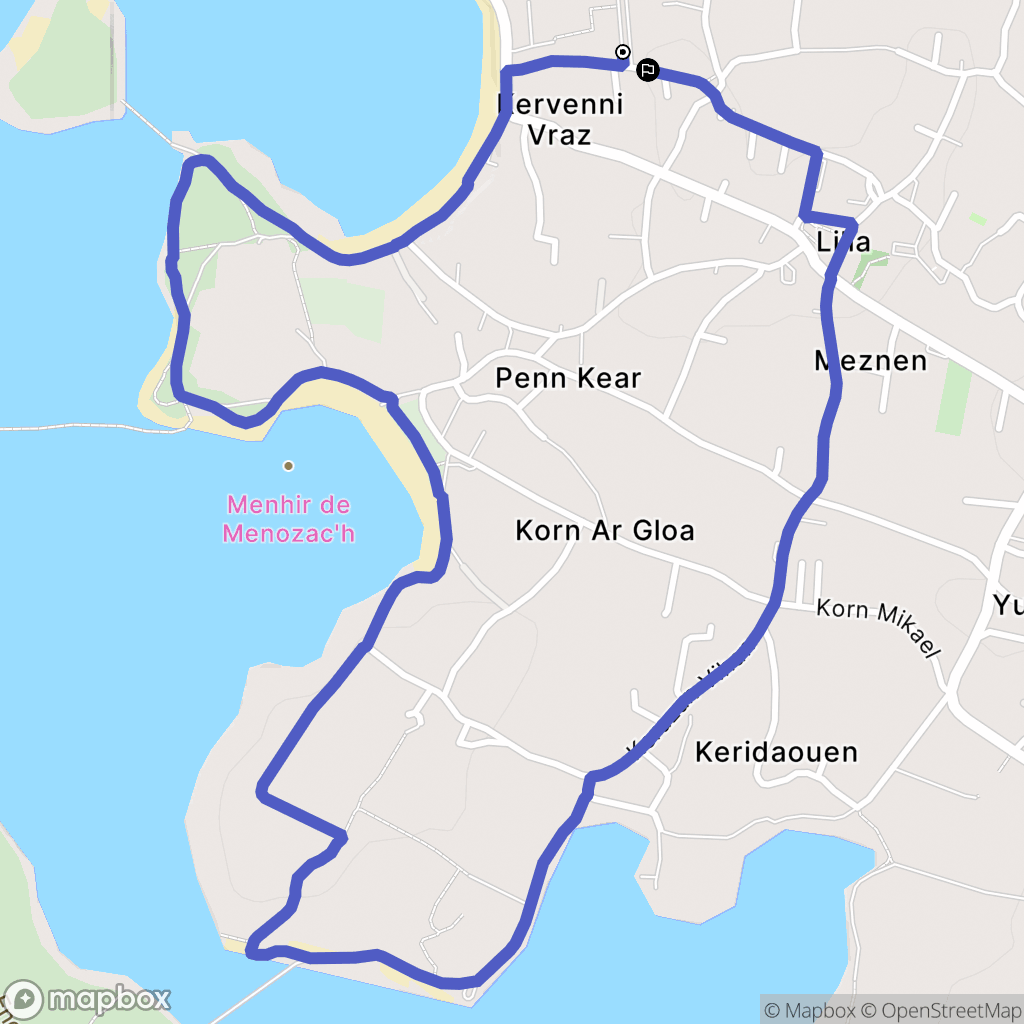 Plouguerneau : carte du parcours de randonnée - France