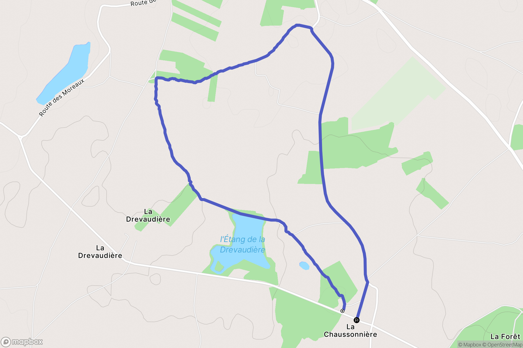 Val-Fouzon : carte du parcours de randonnée - France