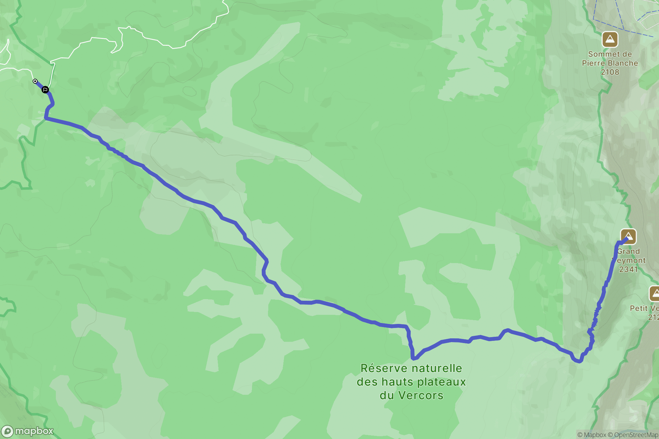 Saint-Agnan-en-Vercors : carte du parcours de randonnée - France