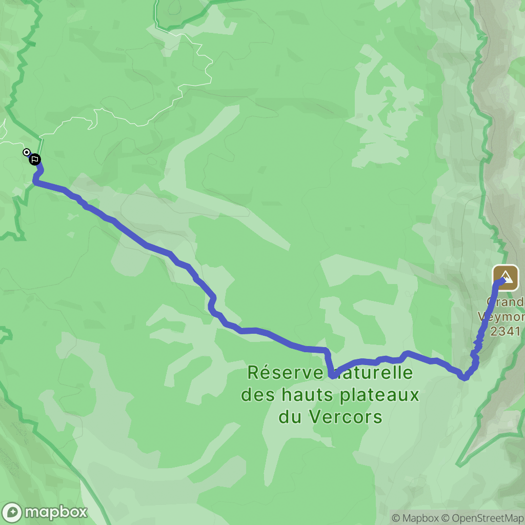 Saint-Agnan-en-Vercors : carte du parcours de randonnée - France