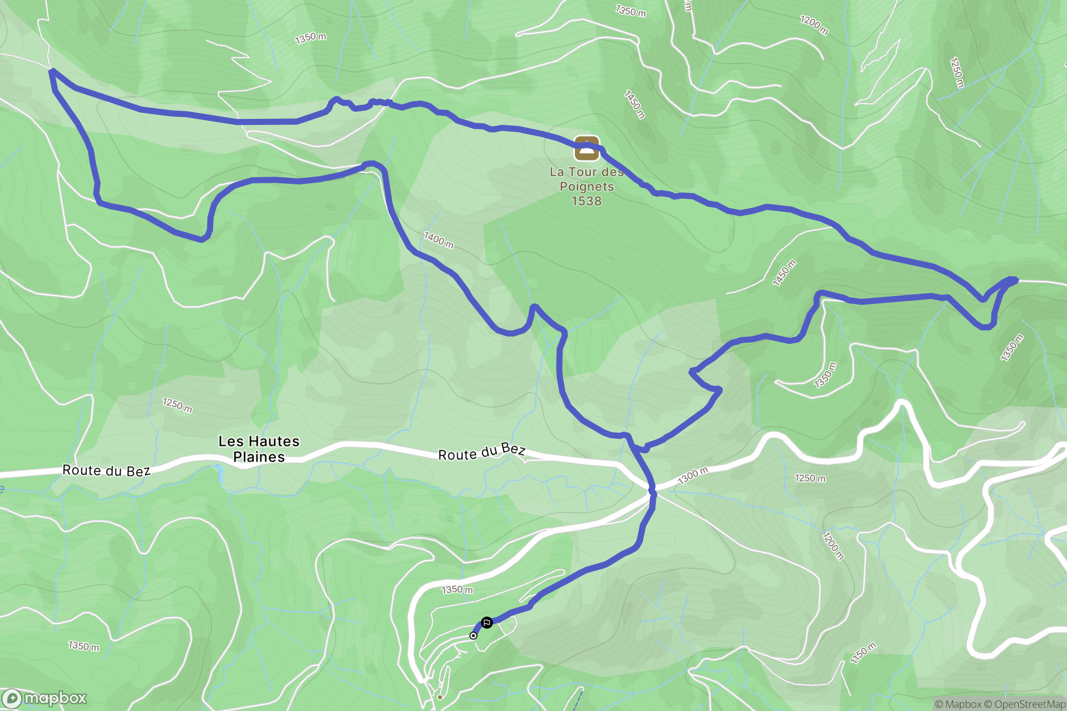Borne : carte du parcours de randonnée - France