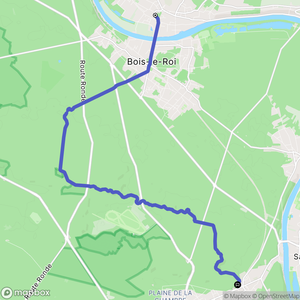 Chartrettes : carte du parcours de randonnée - France