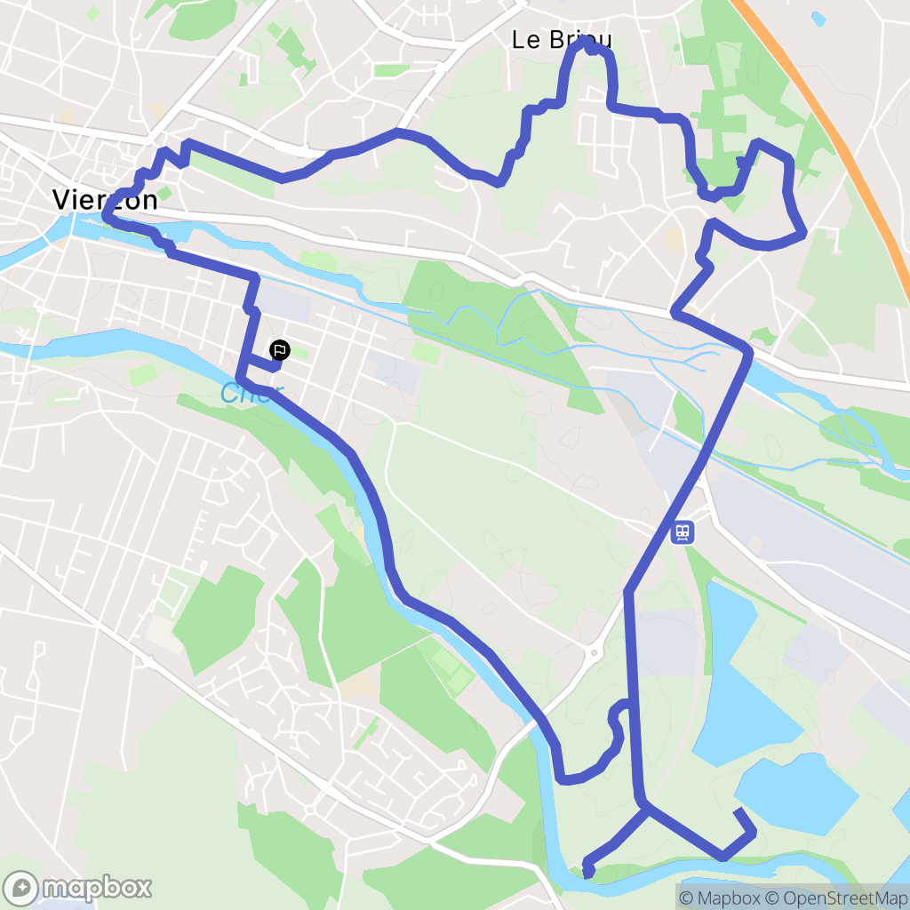 Vierzon : carte du parcours de randonnée - France